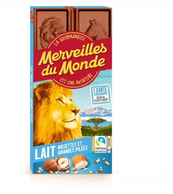 Tablette de chocolat au lait MERVEILLES DU MONDE 100gr