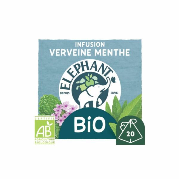 Infusion verveine menthe, bio ELEPHANT 20 sachets