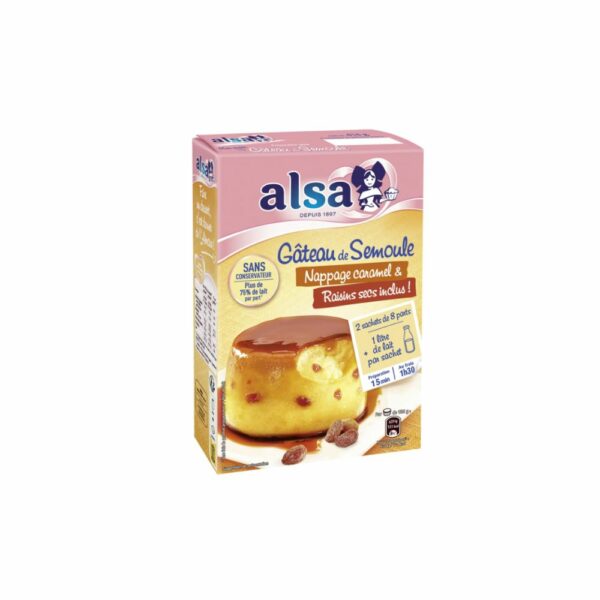 Préparation gâteau de Semoule Nappage Caramel ALSA 414 g