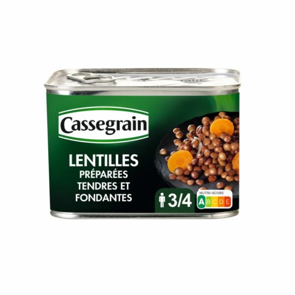 Lentilles préparées tendres et fondantes CASSEGRAIN 460g