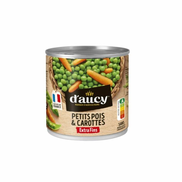 Petits pois carottes extra fins D'AUCY 200g