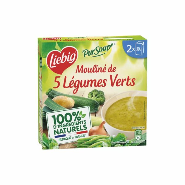 Soupe moulinée 5 légumes verts LIEBIG 2x30cl