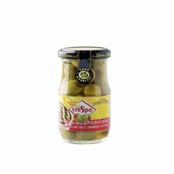 Olives vertes farcies aux poivrons 120g CRESPO