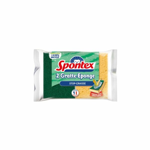 Eponge à récurer stop-graisse SPONTEX x2