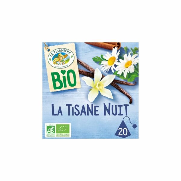 Infusion Bio Nuit LA TISANIERE 20 sachets