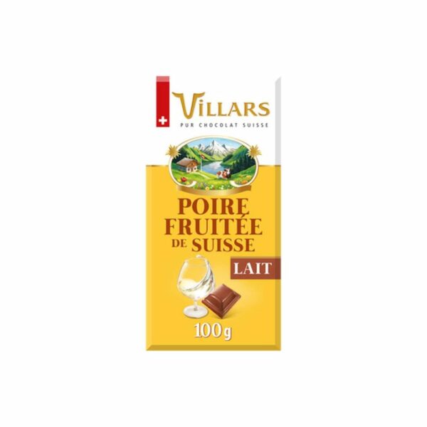 Chocolat au lait et LARMES de Poire Williams Suisse 100g