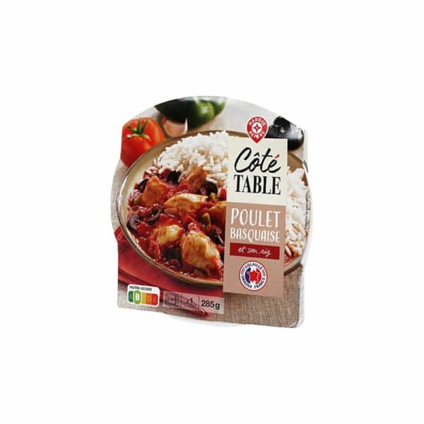 Poulet basquaise et son riz barquette COTE TABLE 285G