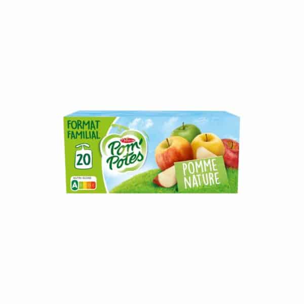 Compotes pomme nature POM'POTES x20 gourdes