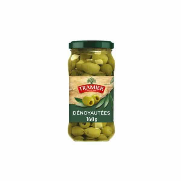 Olives vertes dénoyautées natures TRAMIER 160g