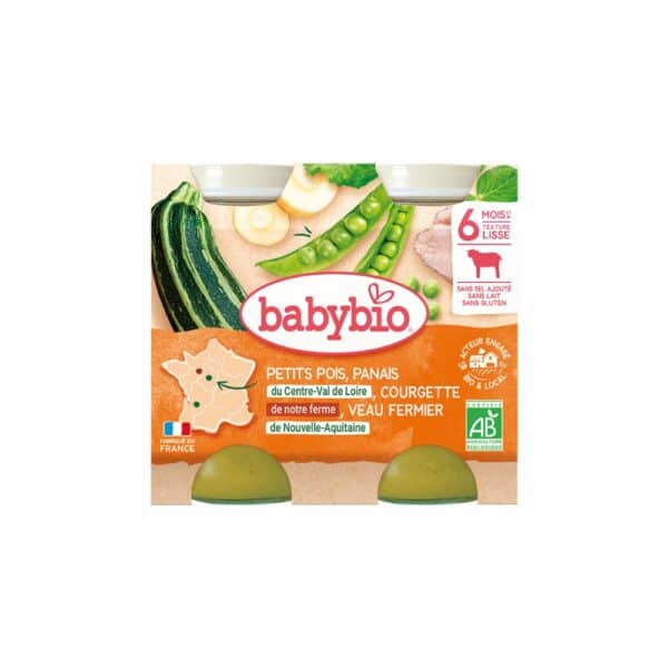 Babybio Repas bébé midi Légumes et Veau Bio 2x200g