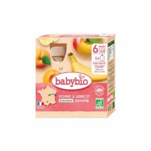 Babybio Gourde bébé Bio 6 mois Abricot/banane/pomme 4x90g