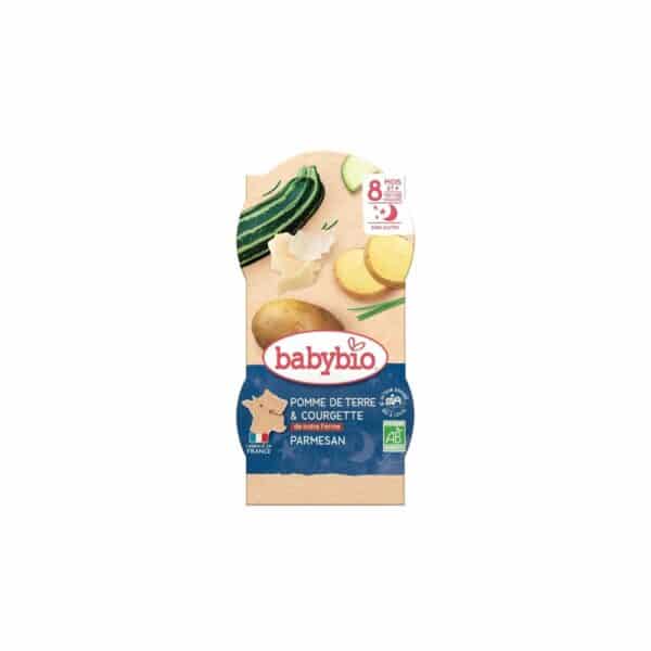 Babybio Plat bébé soir dès 6 mois Pomme de terre Courgette et Parmesan- 2x200g
