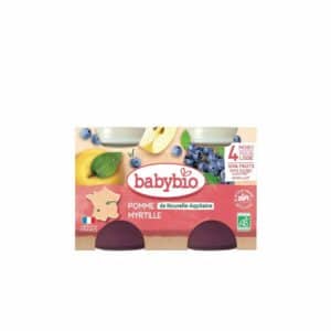 Babybio Petit pot dessert pomme myrtille bio dès 4 mois 2x130g