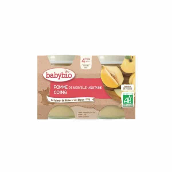 Babybio Petit pot pomme coing bio dès 4 mois 2x130g