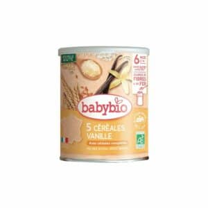 Babybio Céréales bébé dès 6 mois 5 céréales Vanille Bio 220g