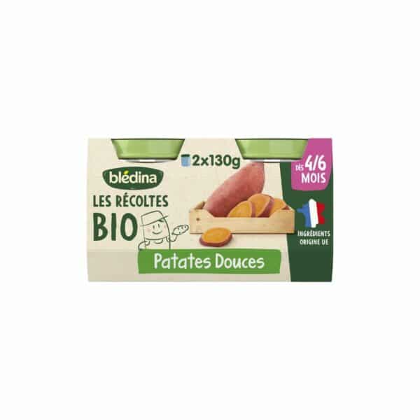 Blédina Plat bébé dès 4 à 6 mois Patate douce Les Récoltes Bio-2x130g