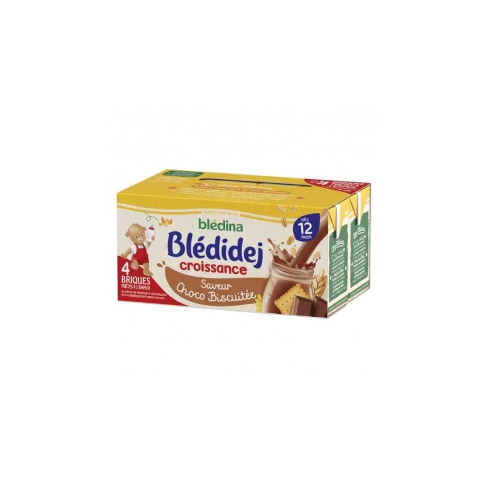 Lait céréales Blédidej 12 mois Chocolat biscuité - 4x250ml