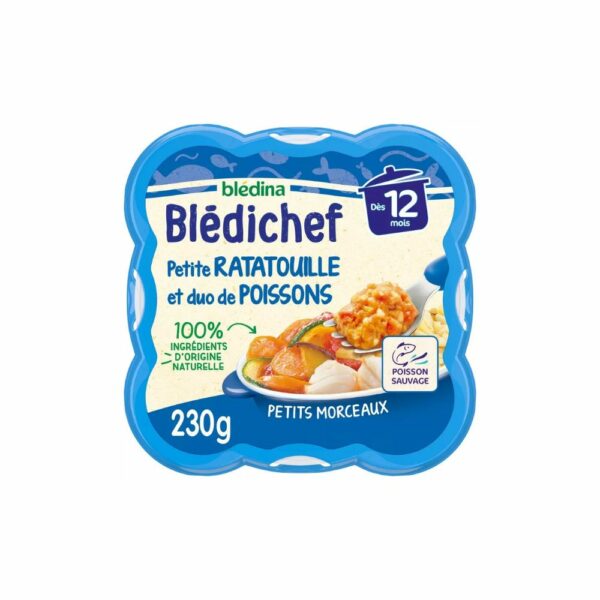 Repas bébé Blédichef 12 mois Ratatouille duo poissons - 230g
