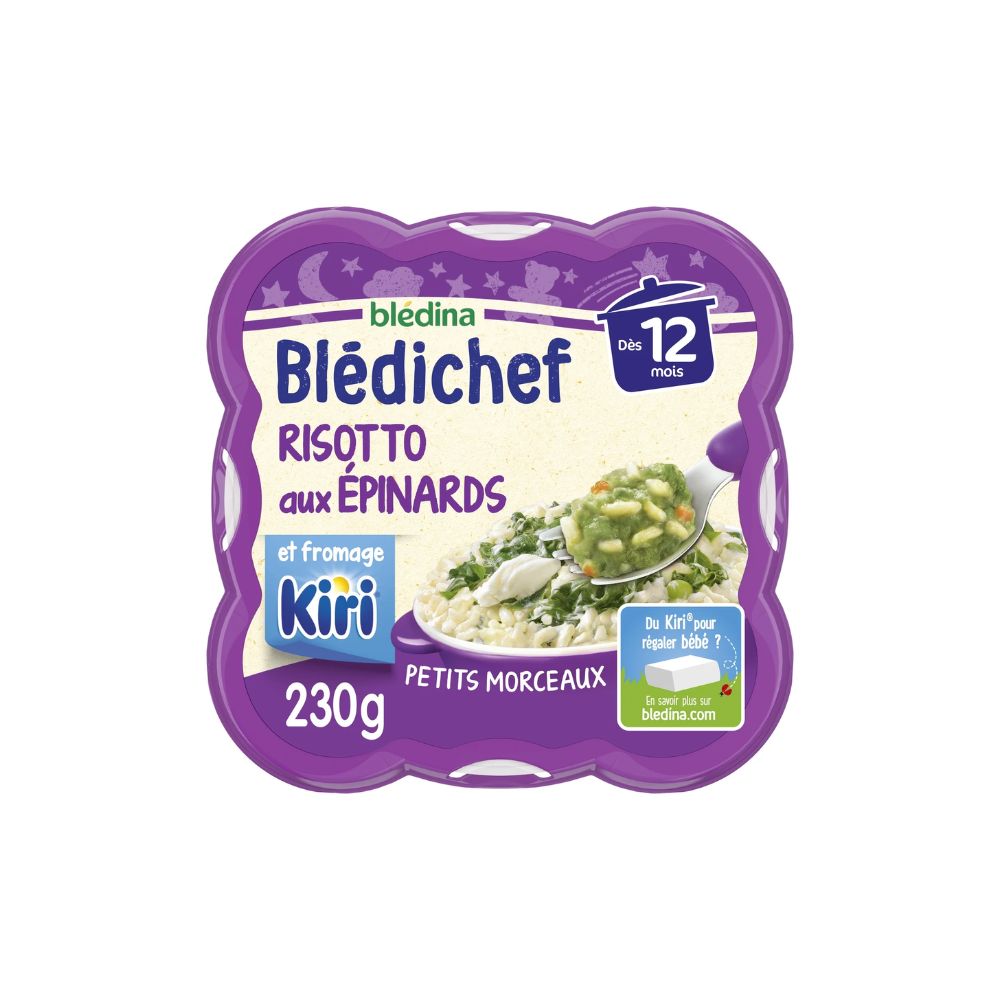 Repas bébé Blédichef 12 mois Risotto épinards Kiri - 230g