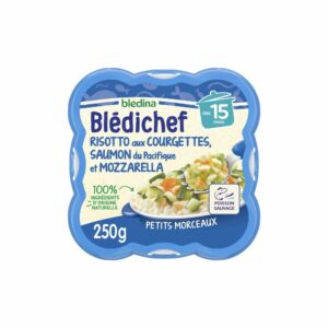 Repas bébé Blédichef 15 mois Risotto courgette saumon - 250g