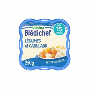 Repas bébé Blédichef 15 mois Légumes cabillaud - 250g