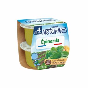 Plat bébé dès 4 à 6 Mois Épinards Naturnes NESTLE 2x130g