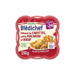 Repas bébé Blédichef 24 mois Macaroni carotte boeuf - 250g