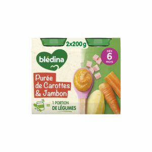 Petit pot bébé Blédina 6 mois Purée carotte jambon - 2x200g