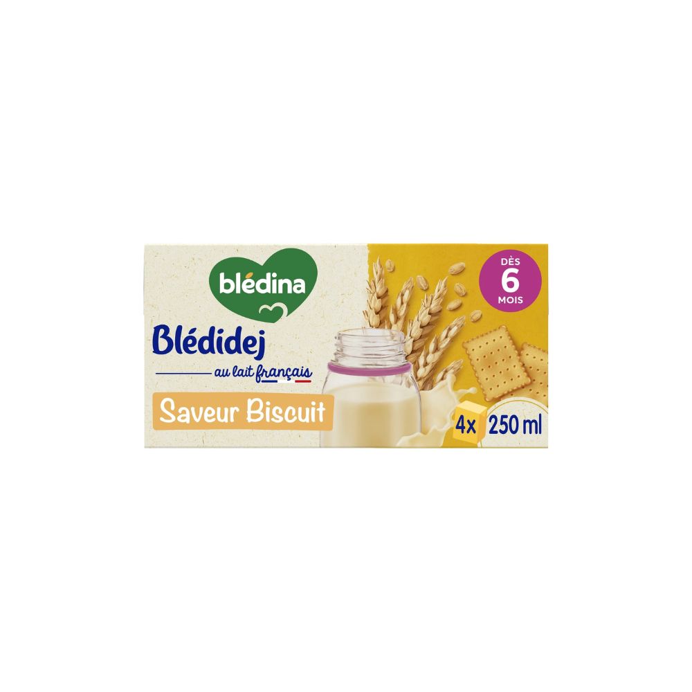 Lait céréales Blédidej 6 mois Biscuits - 4x250ml
