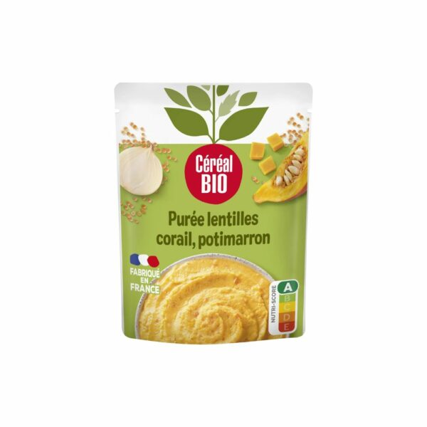 Purée de lentilles corail, potimarron CEREAL BIO 250g