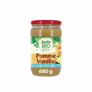 Compote pomme vanille bourbon sans sucres ajoutés Bio JARDIN BIO ETIC 680g