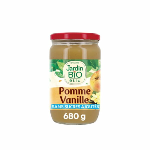 Compote pomme vanille bourbon sans sucres ajoutés Bio JARDIN BIO ETIC 680g