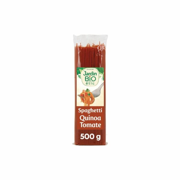 Pâtes spaghetti colorées quinoa tomate Bio JARDIN BIO ETIC 500g