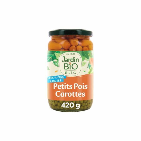 Petits pois carottes très fins Bio JARDIN BIO ETIC 420g