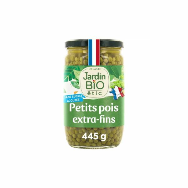 Petits pois extra-fins Bio JARDIN BIO ETIC 445g