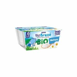 NESTLE P'tit brassé nature bio dès 6 mois 4x90g