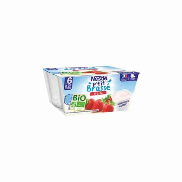 NESTLE P'TIT BRASSE Fraise BIO 4x90g