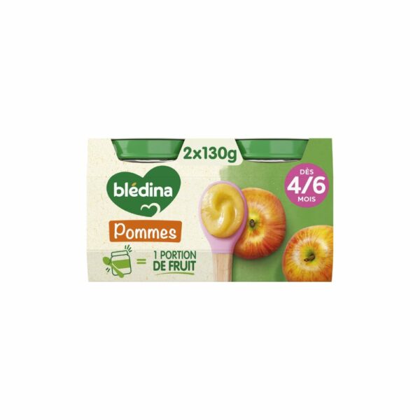 Compote bébé Blédina 4-6 mois Pomme - 2x130g
