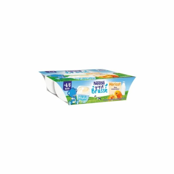 Dessert - P'tit Brassé Abricot dès 6 mois Nestlé  4x100g