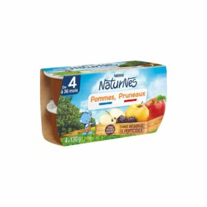 Purée de fruit NATURNES Pommes Pruneaux dès 4 mois NESTLE 4x130g