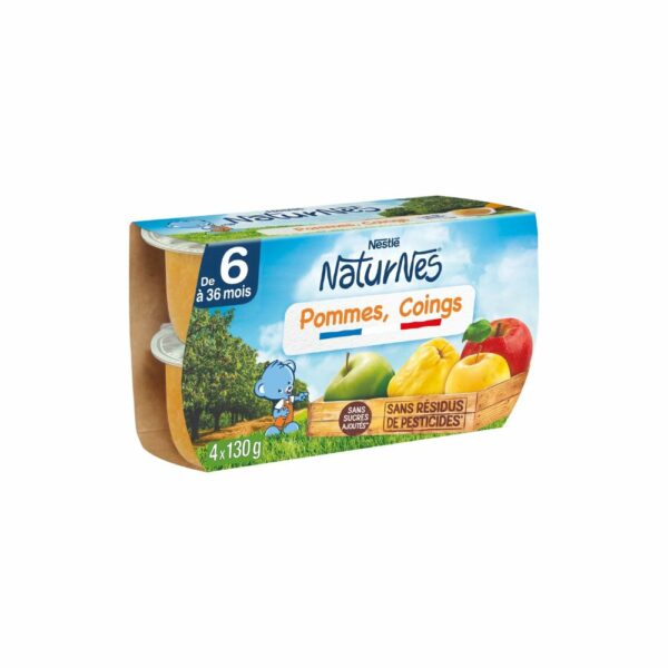 Purée de fruit NATURNES Pomme coing dès 4 mois NESTLÉ 4x130g
