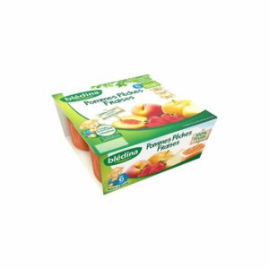 Purée fruit bébé Blédina 6 mois Pomme pêche fraise - 4x100g
