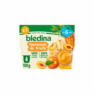 Purée fruit bébé Blédina 6 mois Harmonie de fruits - 4x100g