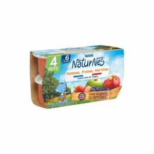 Purée de fruit NATURNES Pomme Fraise Myrtilles dès 6 mois NESTLÉ 4x130g