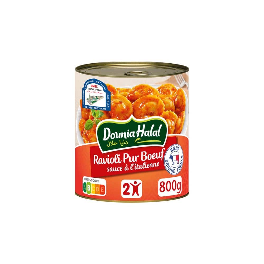 Ravioli pur bœuf sauce a l'italienne HALAL DOUNIA 800g
