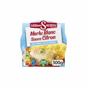 Plat Cuisiné Merlu Blanc Sauce Citron et Riz WILLIAM SAURIN 300g