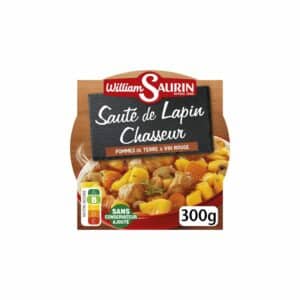 Plat cuisiné sauté de lapin chasseur et pommes de terre WILLIAM SAURIN 300g
