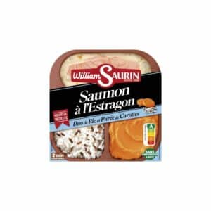 Plat cuisiné saumon à l'estragon duo de riz et purée de carottes WILLIAM SAURIN 320g